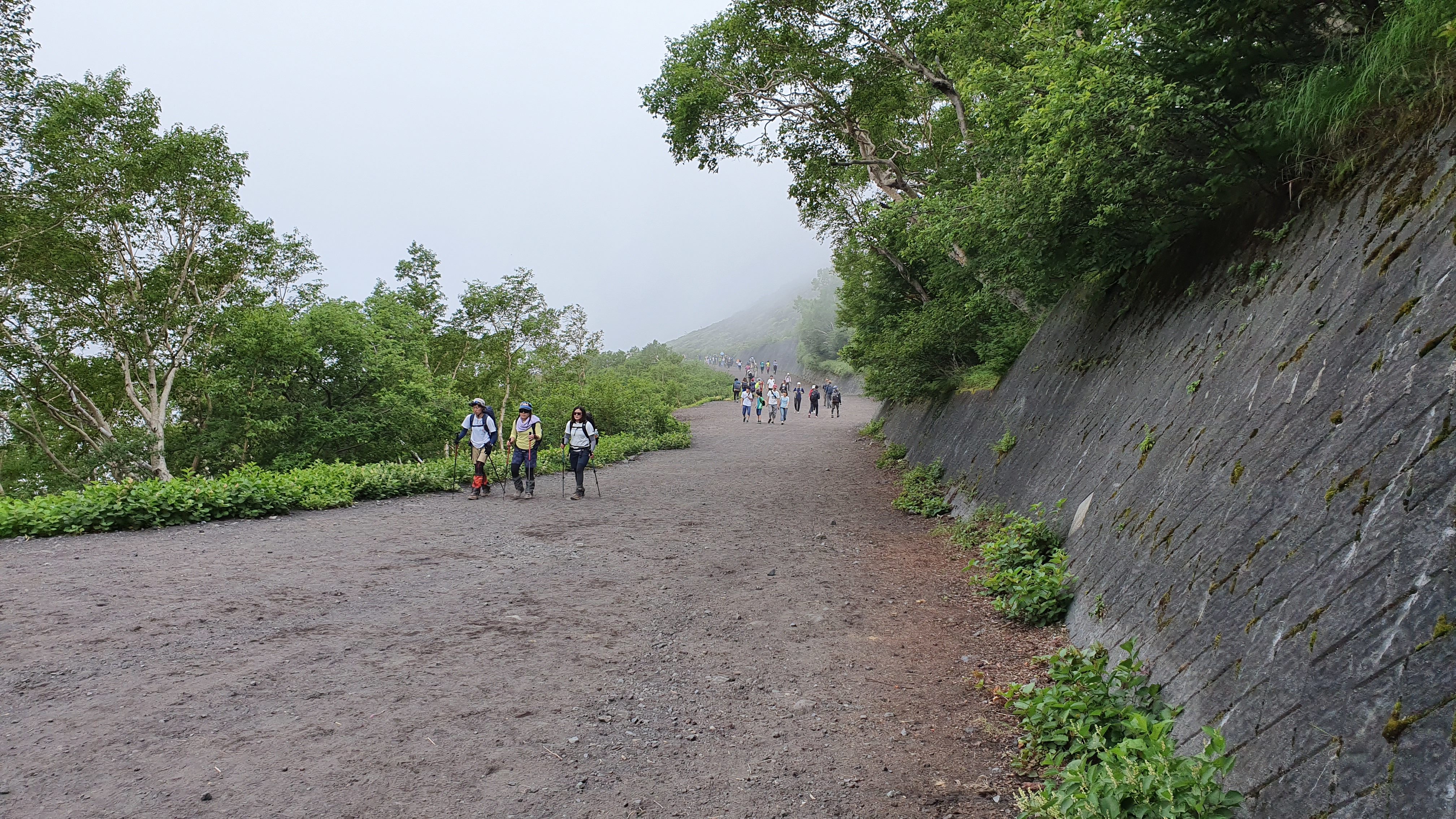 People hiking at Mt Fuji