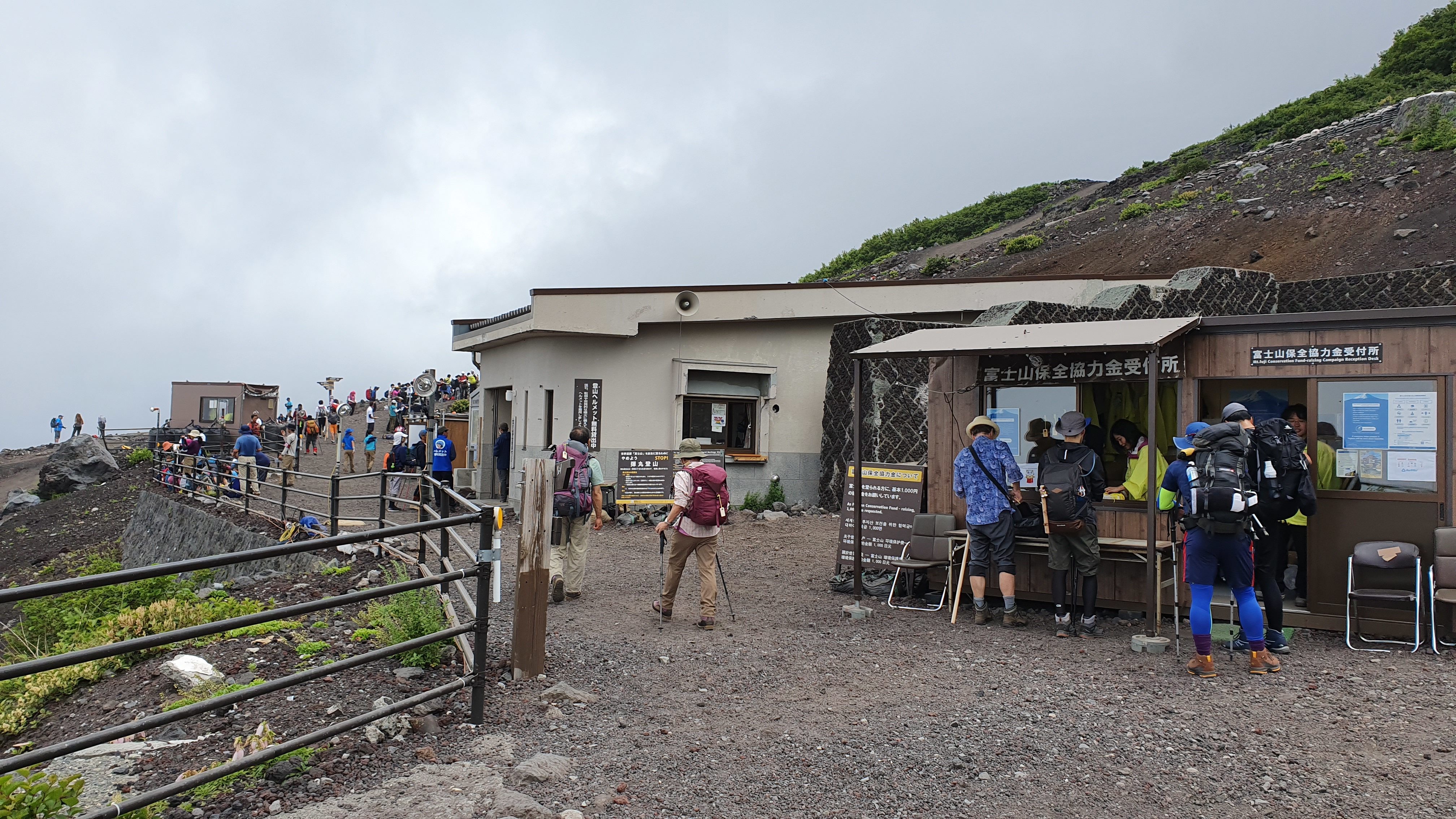 Mt Fuji Climbing Safety Guidance Center on cloudy day