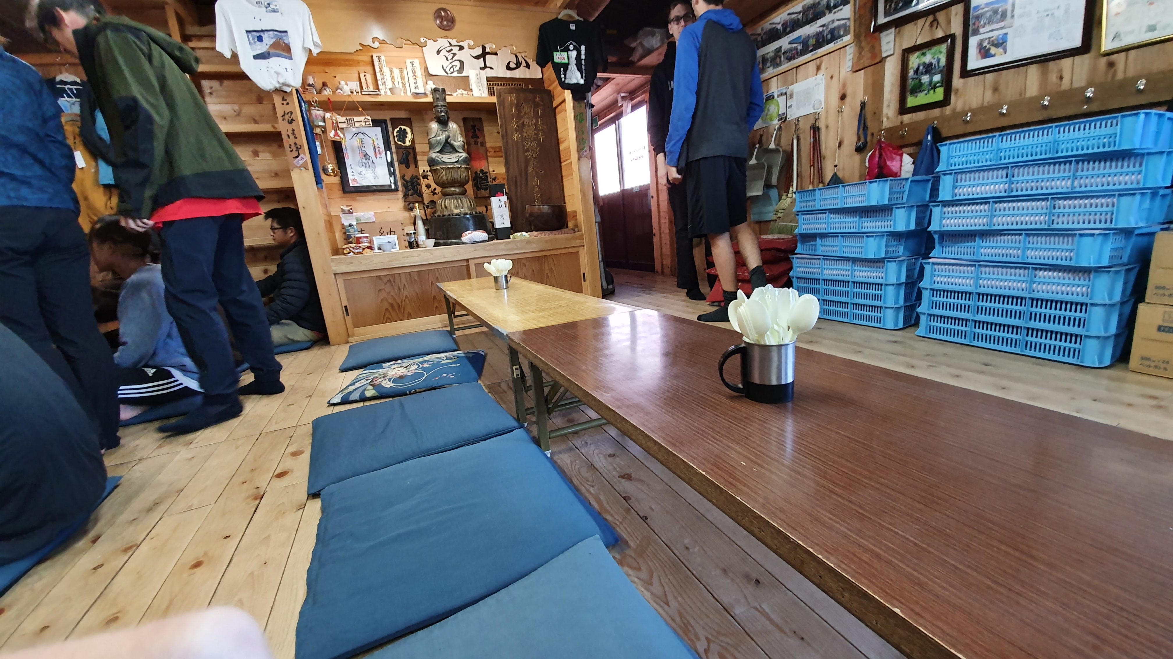 Dining room in Mt Fuji hut