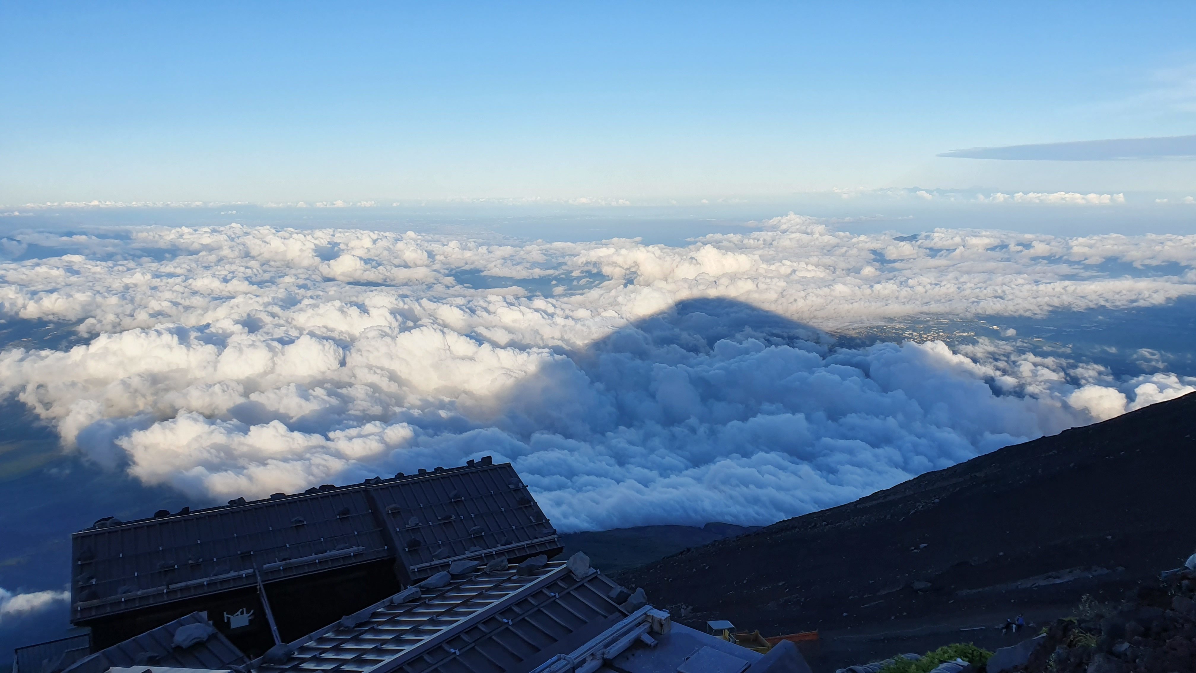 Shadow of Mt Fuji on clouds