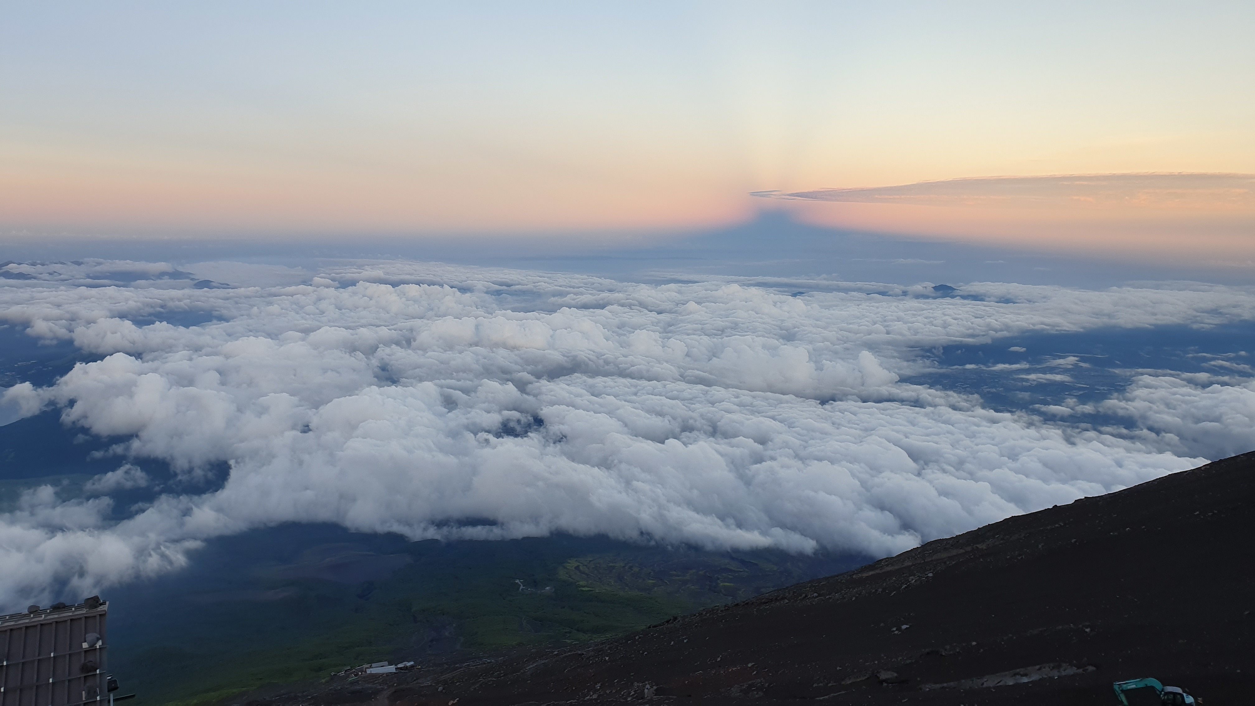 Shadow of Mt Fuji on clouds