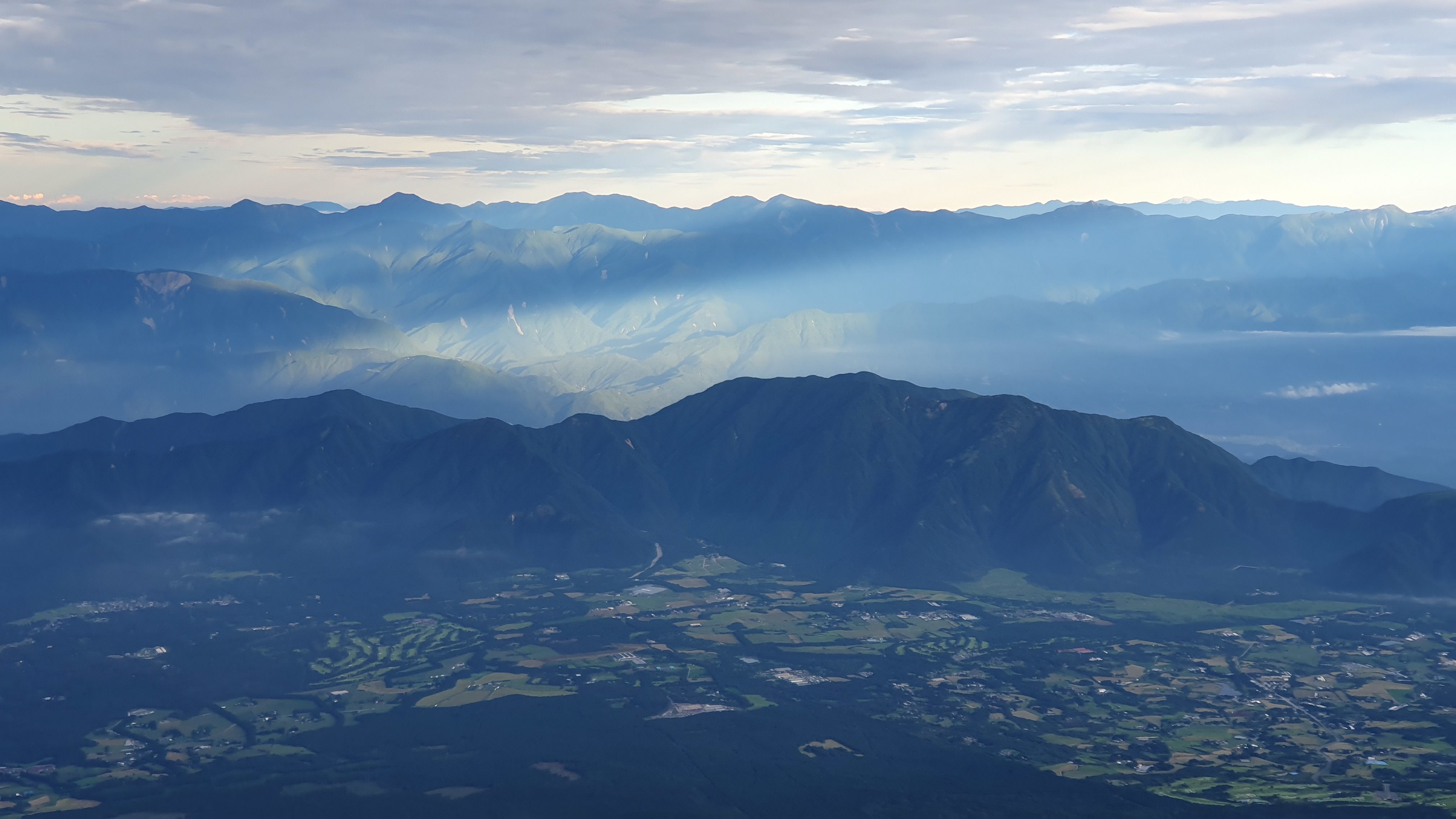 Tall mountains in morning