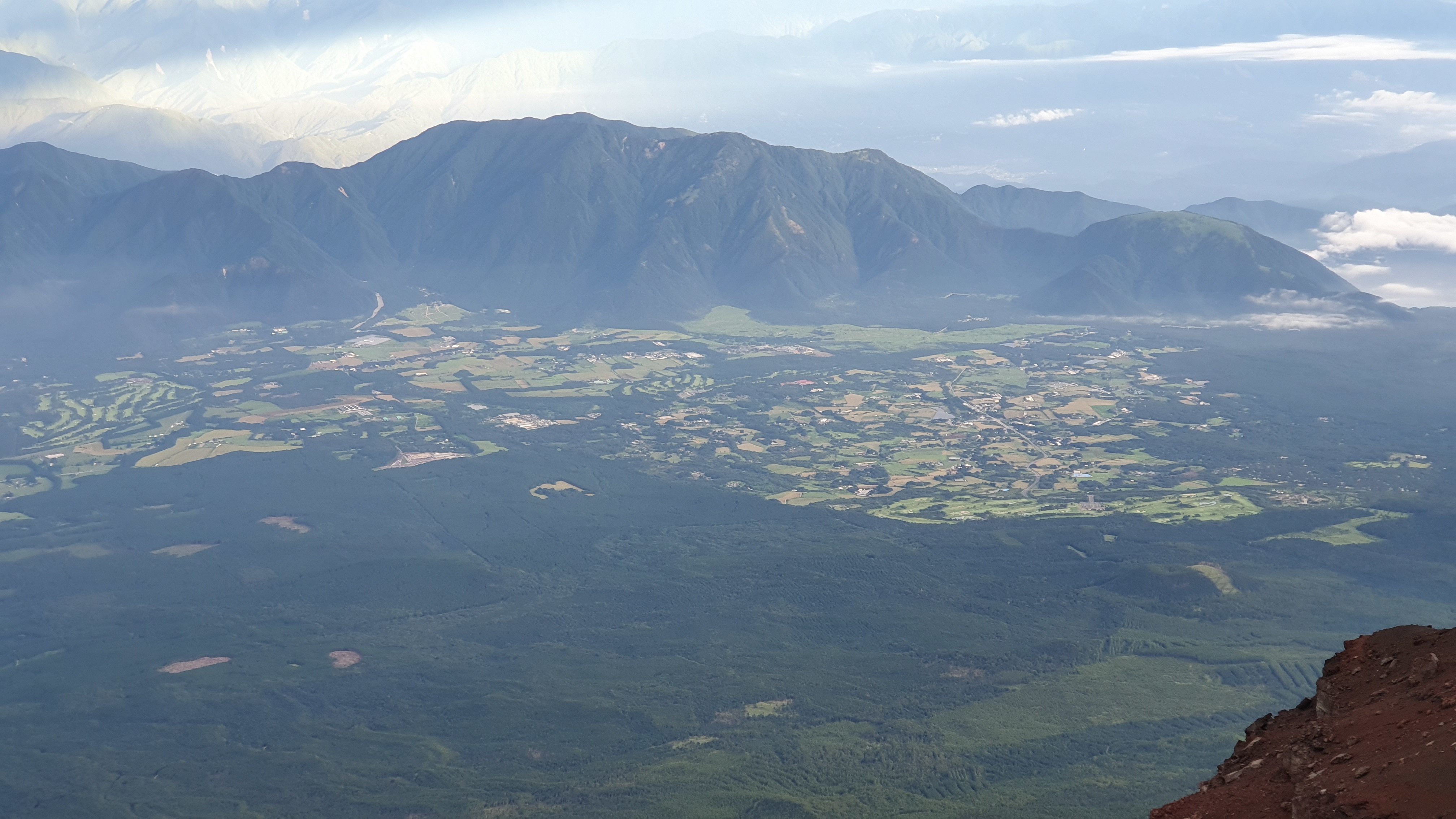 View of mountains from Mt Fuji