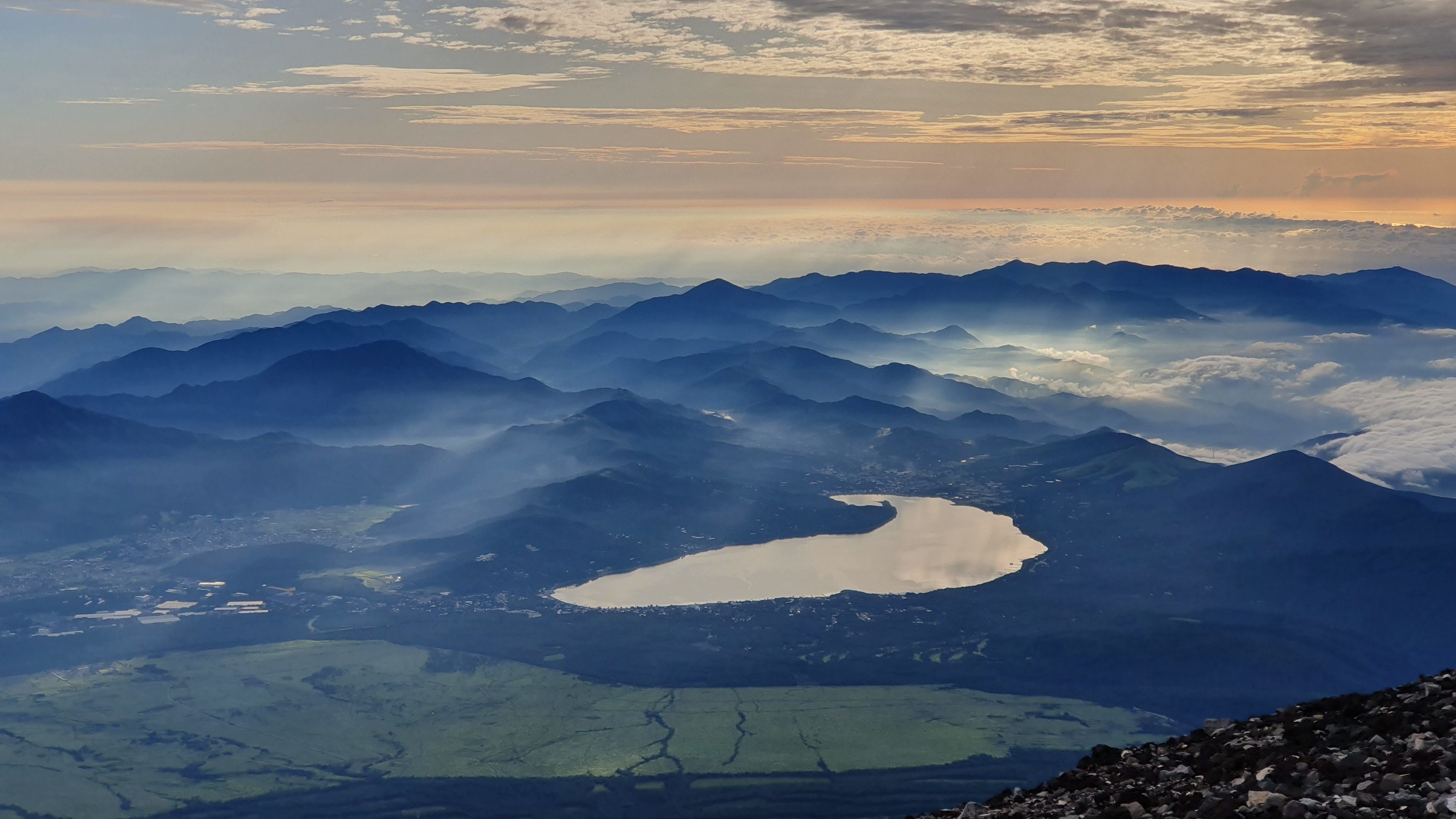 Mountains in morning fog