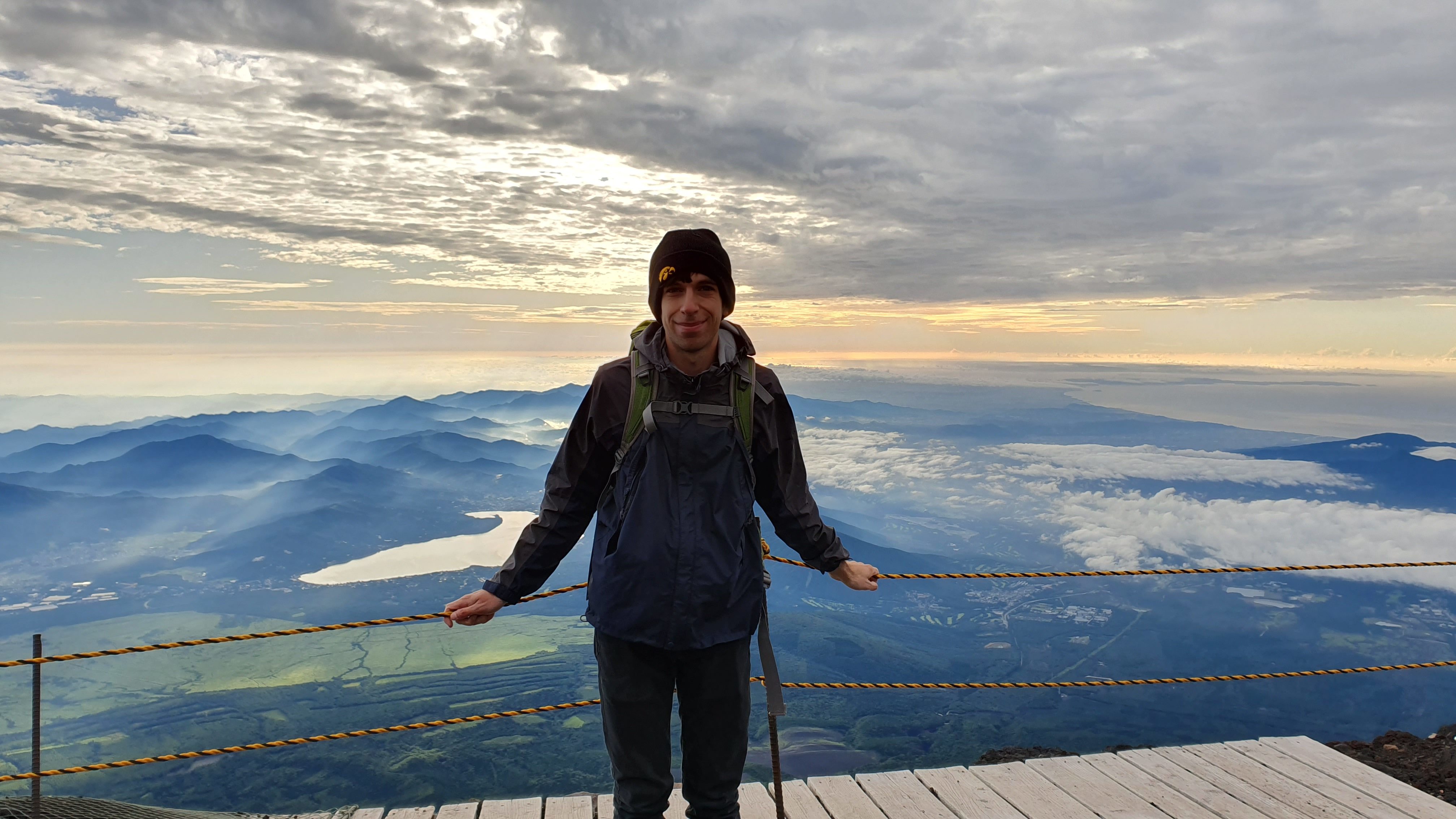 Hiker on Mt Fuji