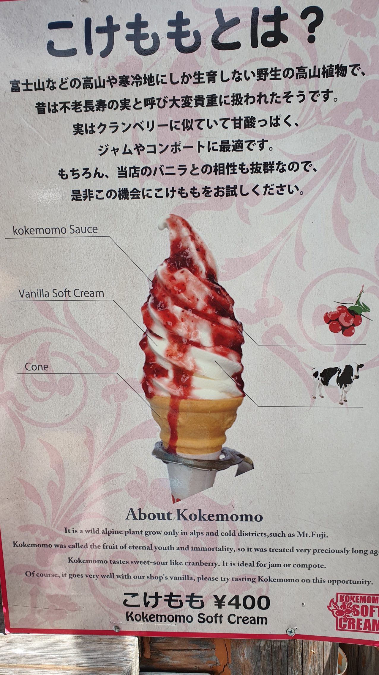 Kokemomo ice cream advertisement